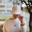 Baseball-Cap in Beige mit roter I LOVE TC Stickerei & 23-Emblem – TRI CROWNS