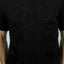 Baumwoll T-Shirt schwarz mit schwarzer Mond- und Stern-Stickerei – TRI CROWNS